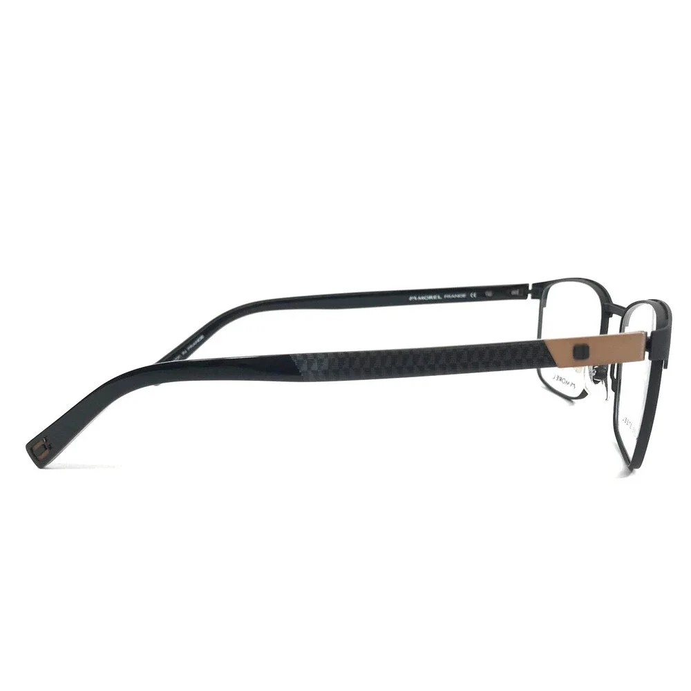 OGA by Morel Eyeglasses Frame 10035O NM01 Matte Black Brown Rectangle 53-19-145